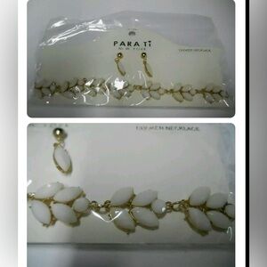 Gold &White Jewelry QUALITY OFF WHITE CHOKER NECKLACE & EARRING SETS NW VINTAGE